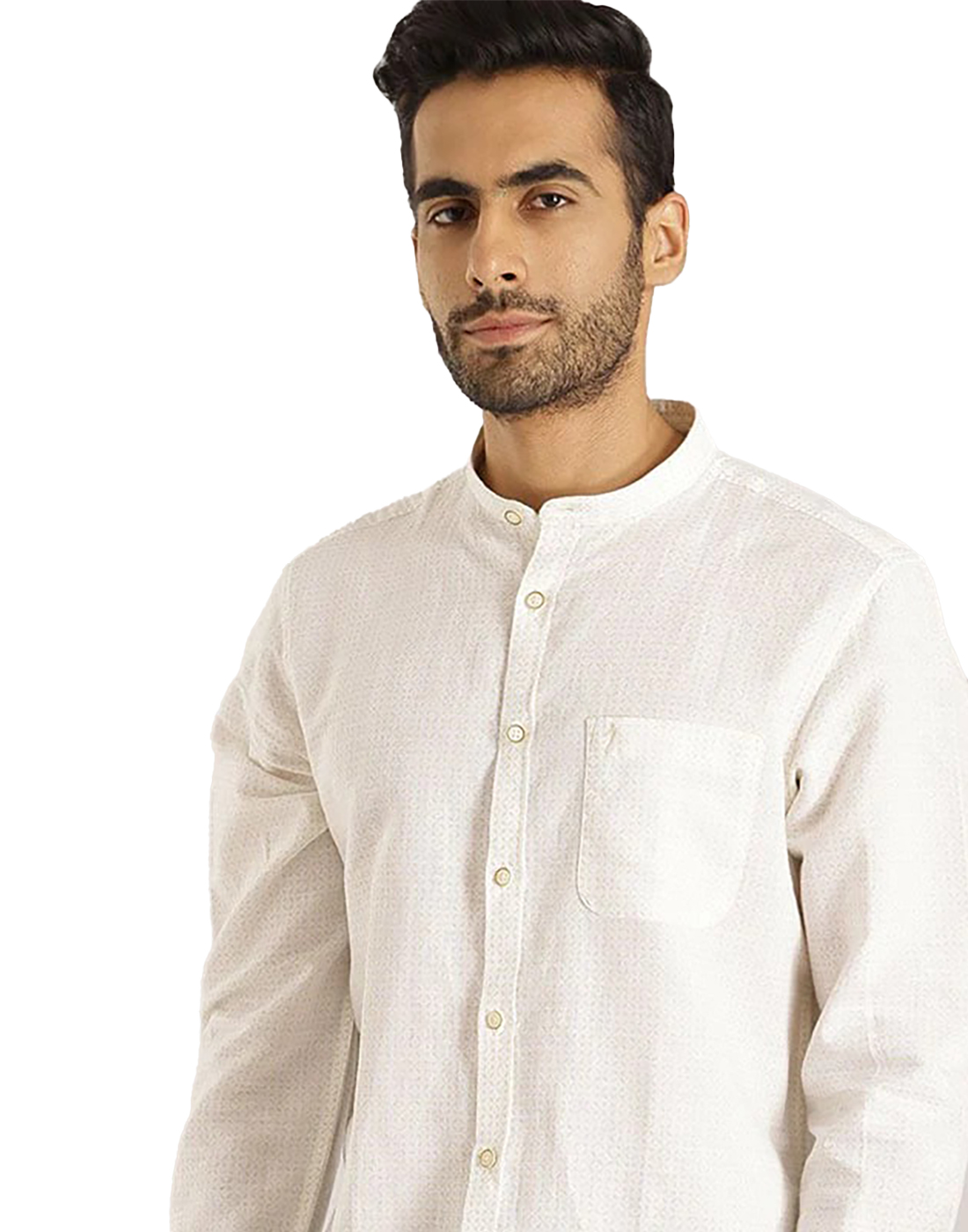 Indian Terrain Men All Over Print Off White Shirt